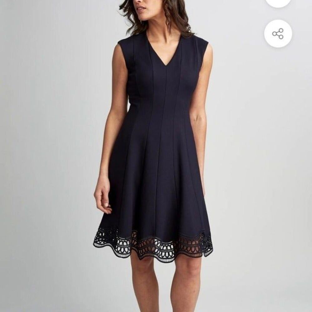 Nwt Elie Tahari black lace embroider dress